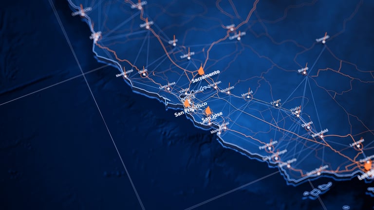 San Francisco map big data visualization futuristic city infographic
