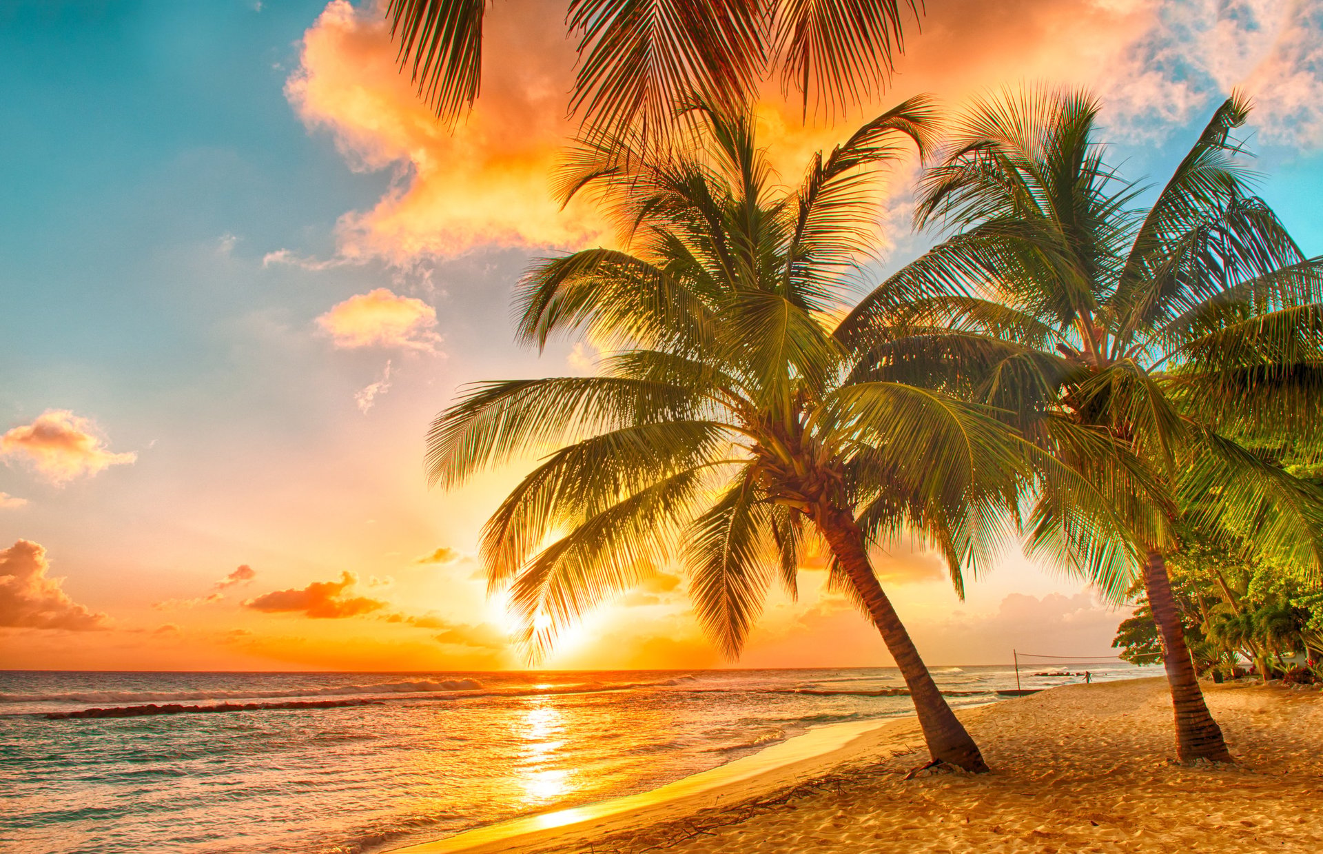 Beautiful tropical beach sunset